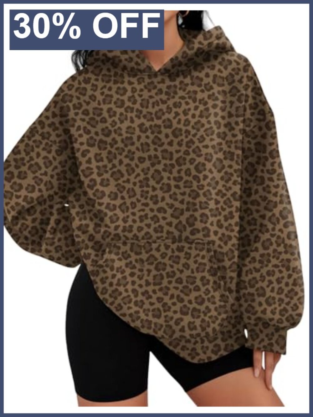 Oversized Fleece Lined Pullover Hoodie with Pocket Long Sleeve Casual Sweatshirt